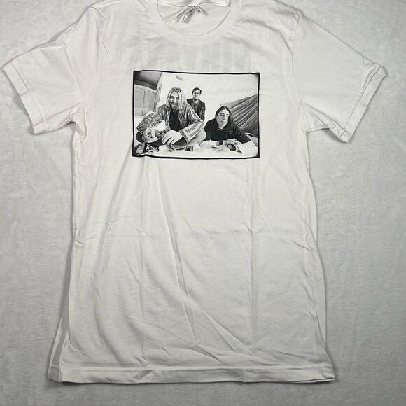 Nirvana photo portrait double sided concert release band T-shirt NWOT Men Medium - Picture 1 of 7